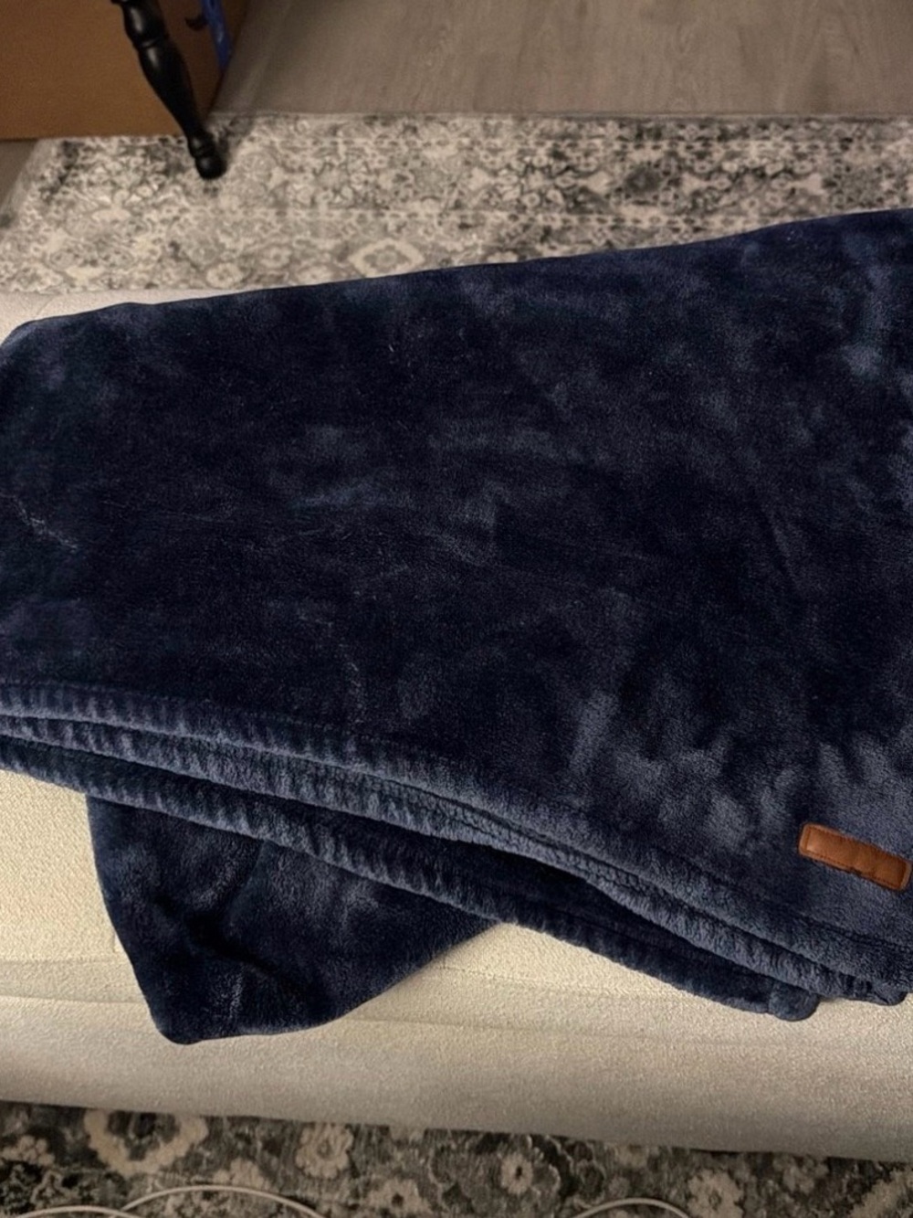 Columbia Dark Navy Plush Fleece Blanket
